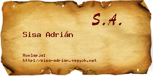 Sisa Adrián névjegykártya